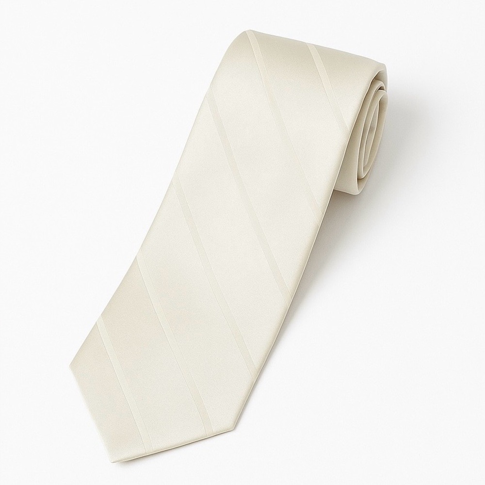 White Stripe Silk Tie